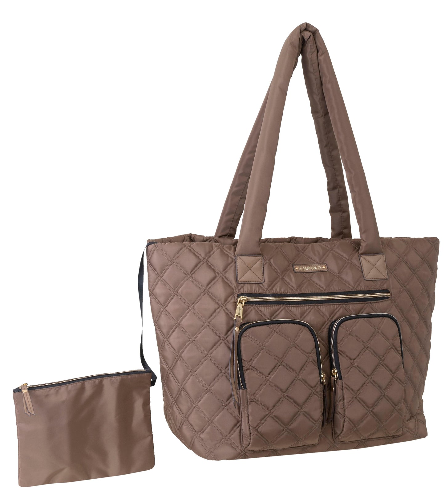 Joan & David Diamond Quilted Nylon Tote