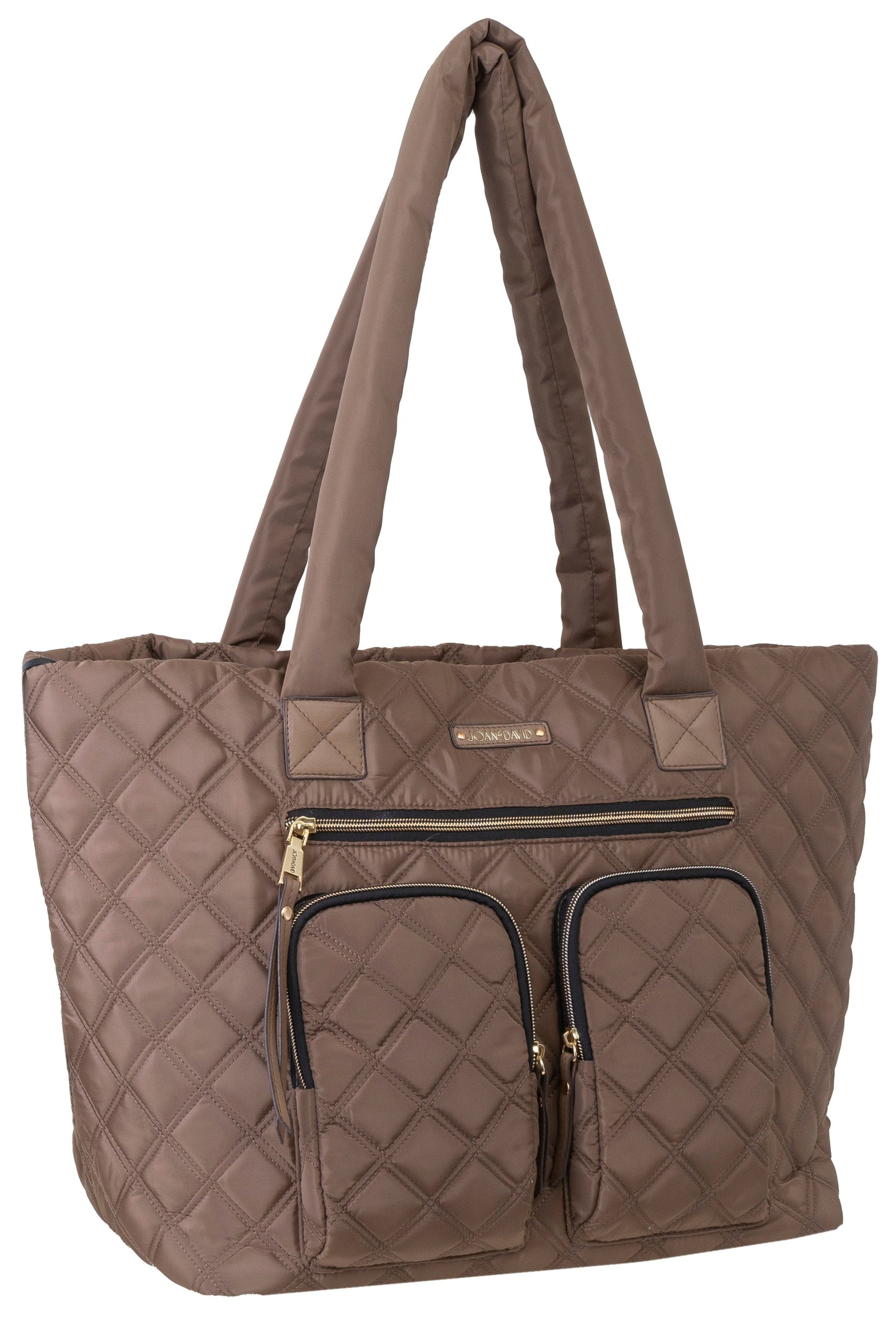 Joan & David Diamond Quilted Nylon Tote