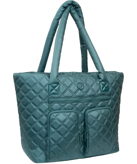 Joan & David Diamond Quilted Parachute Nylon Tote