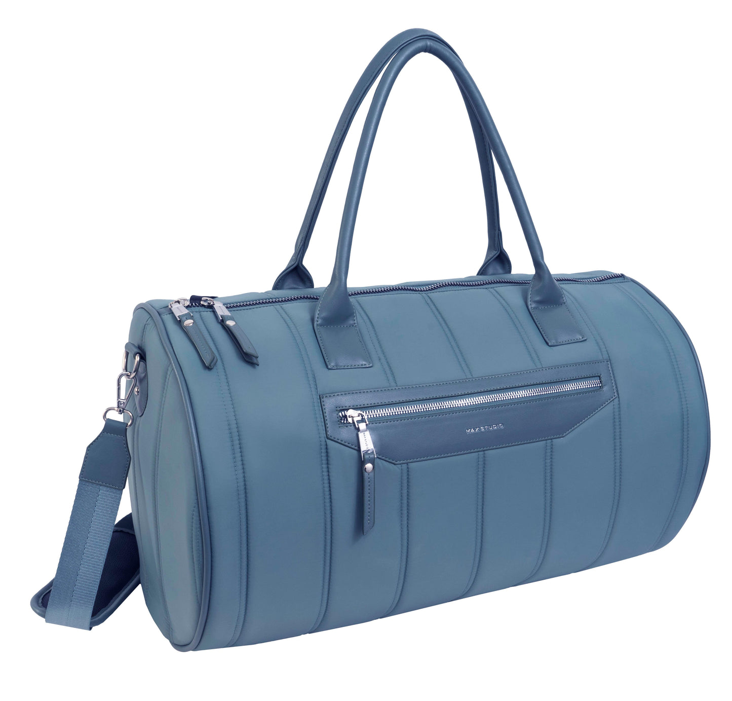 Max Studio 20 Inch Tubular Quilted Nylon Roll Duffle