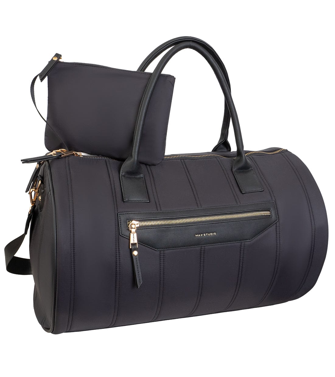 Max Studio 20 Inch Tubular Quilted Nylon Roll Duffle