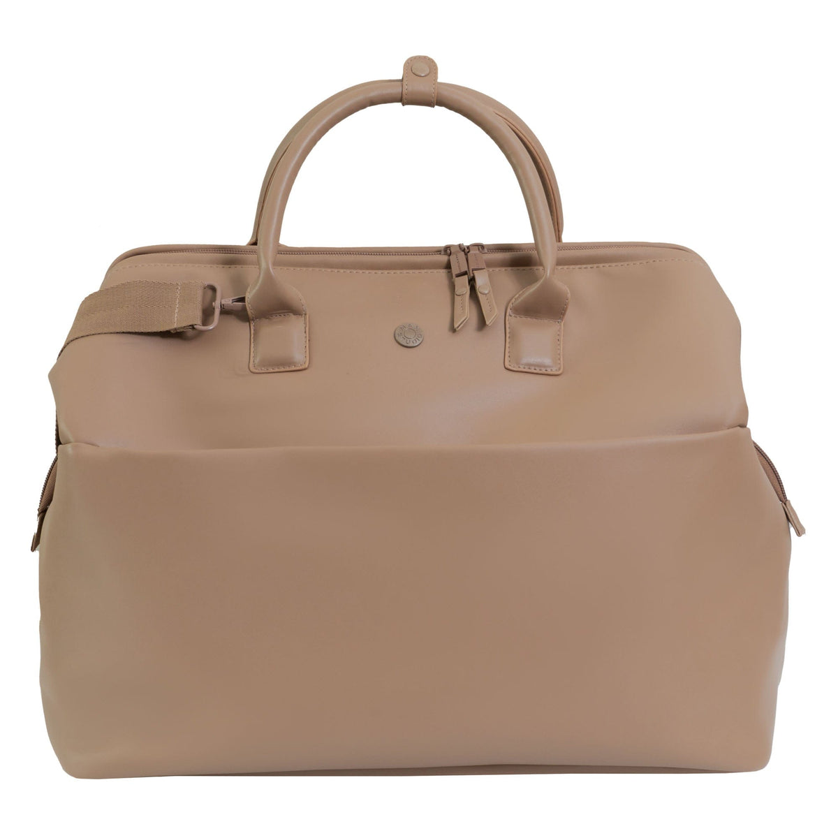 Max Studio 18 Inch Smooth Faux Vachetta PU Frame Weekender Duffle