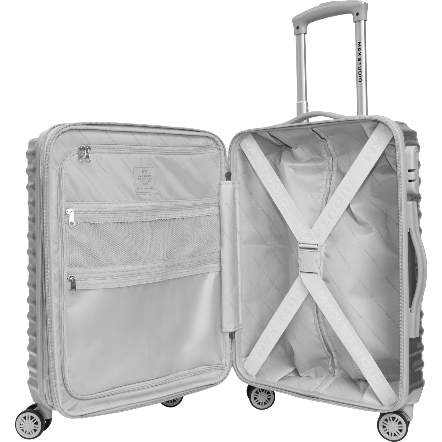 Max Studio Metallic Chrome PC 3-Piece Luggage Set Auckland Collection