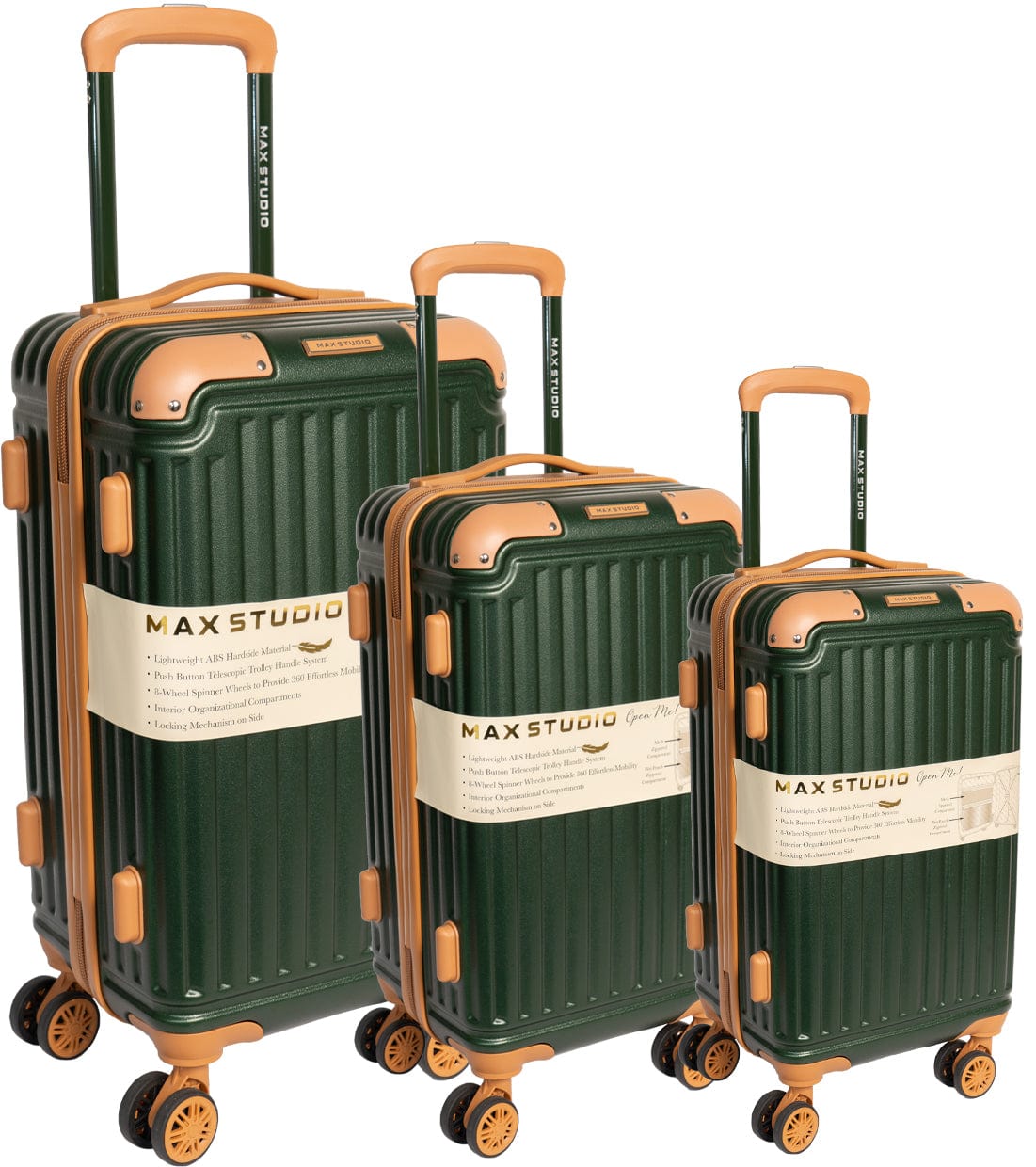 Max Studio ABS 3-Piece Luggage Set Santorini Collection