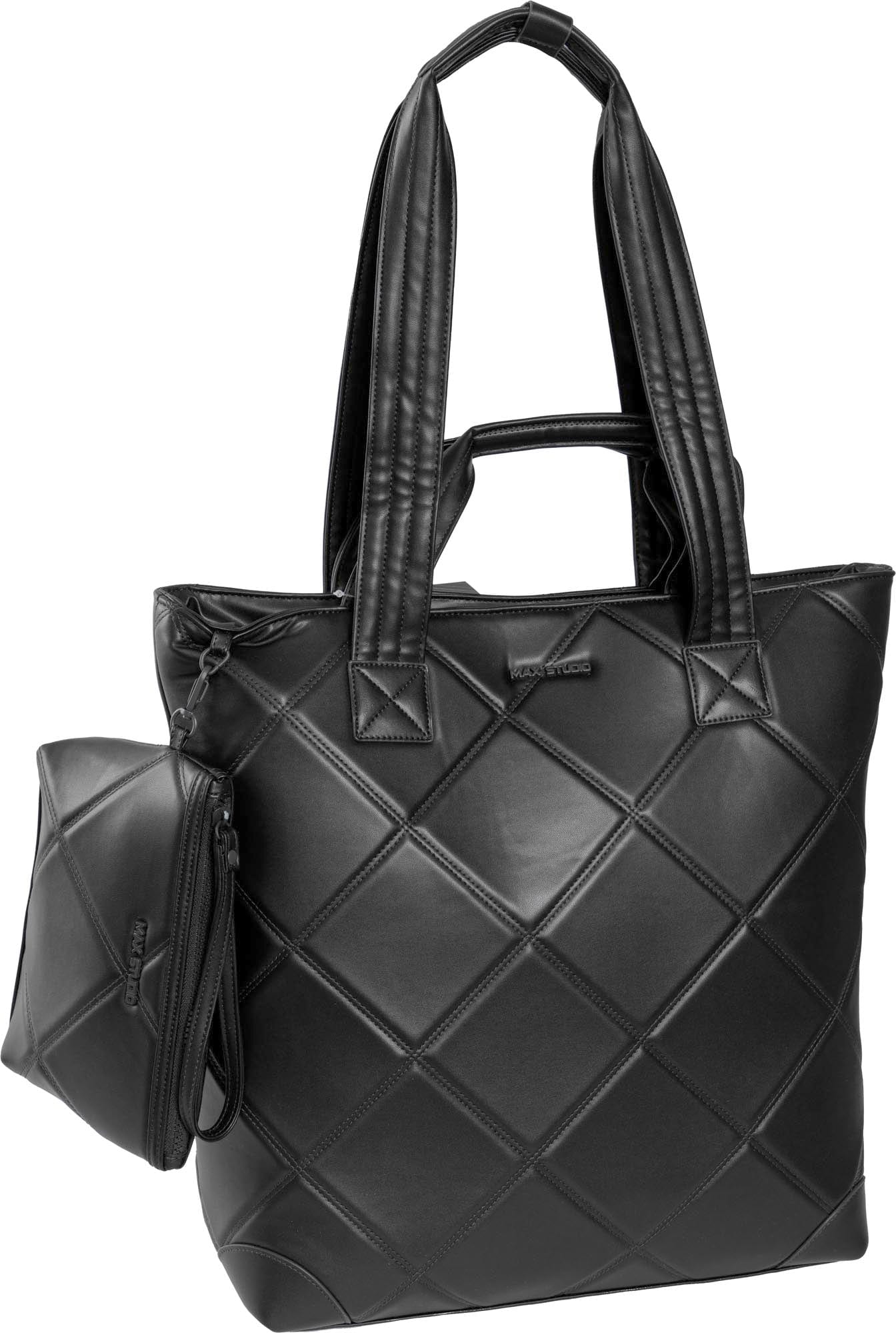 Max Studio 18 Inch Large Lamby Diamond Quilted Travel Tote