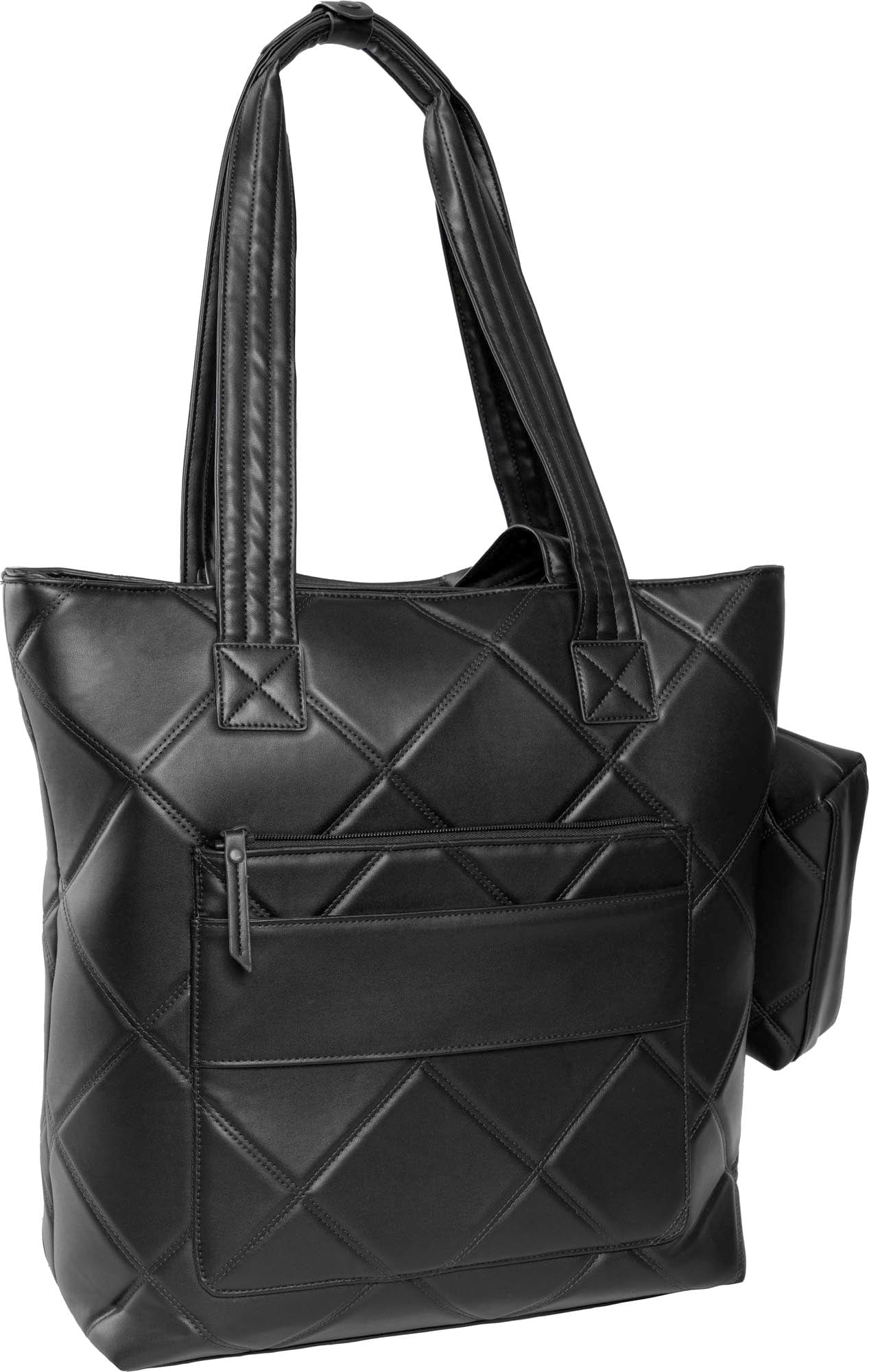 Max Studio 18 Inch Large Lamby Diamond Quilted Travel Tote