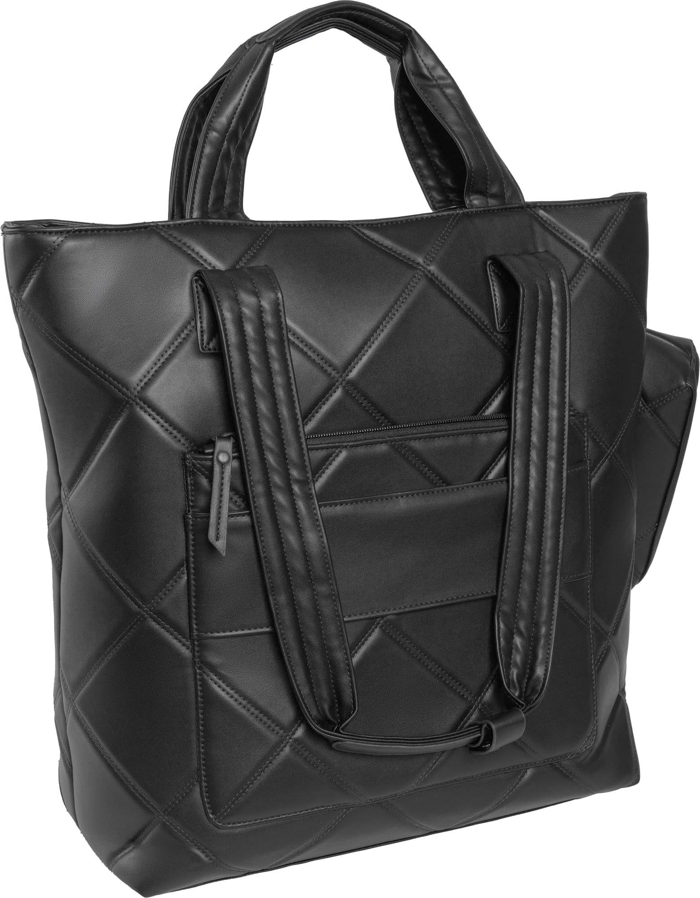 Max Studio 18 Inch Large Lamby Diamond Quilted Travel Tote