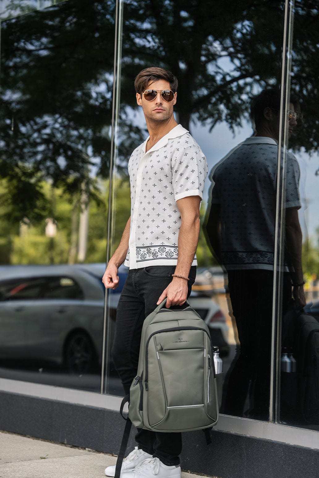 Jack Abrahams |The Easton | Men's 18-In Coated Workbook Backpack with USB Port