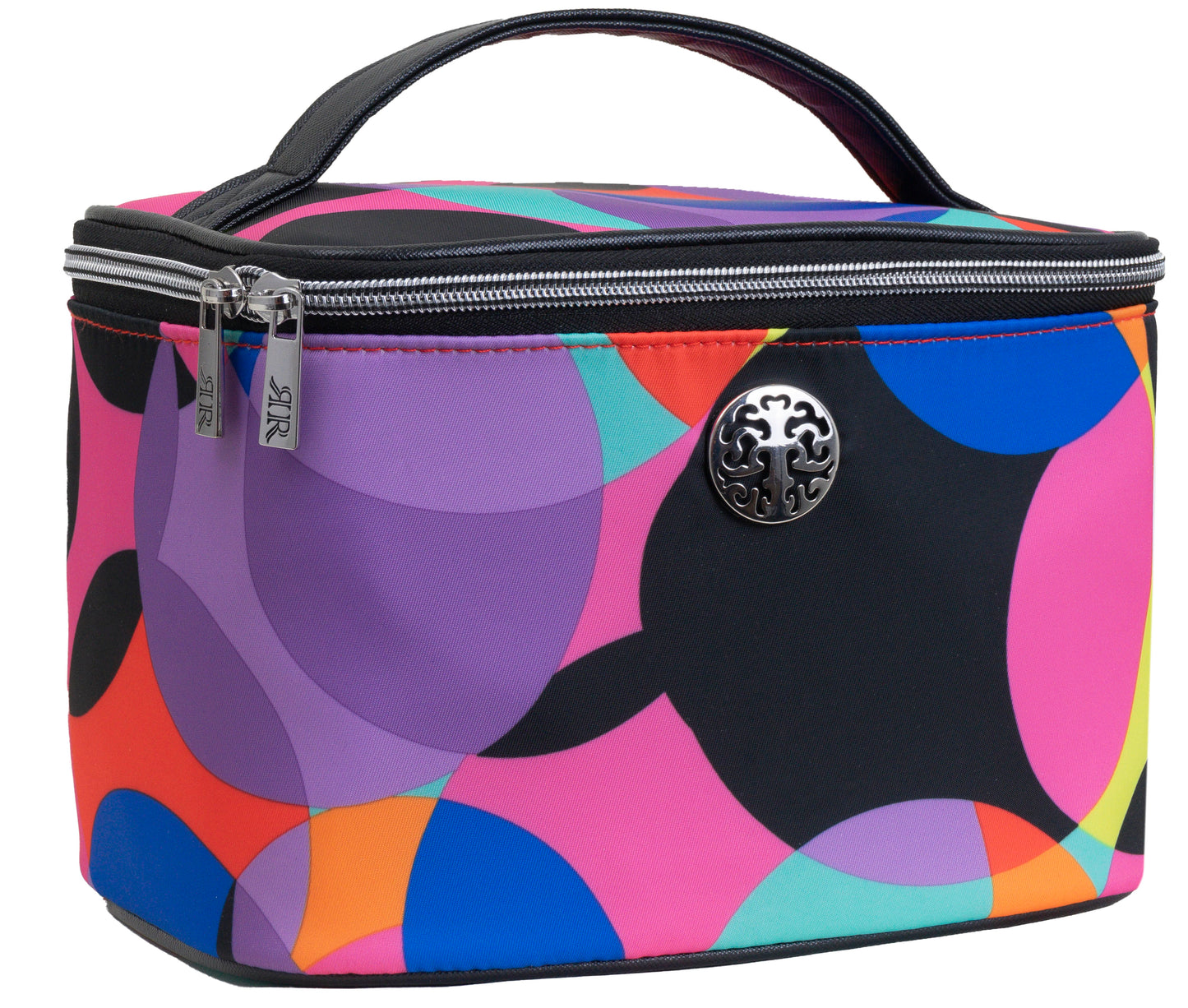 Rebecca & Rifka Circle Print Nylon Train Toiletry Case