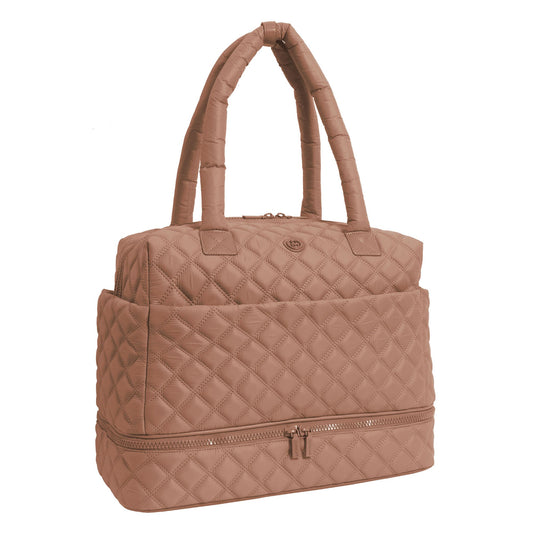Joan & David The Isabel Quilted Nylon Drop Bottom Duffel Bag