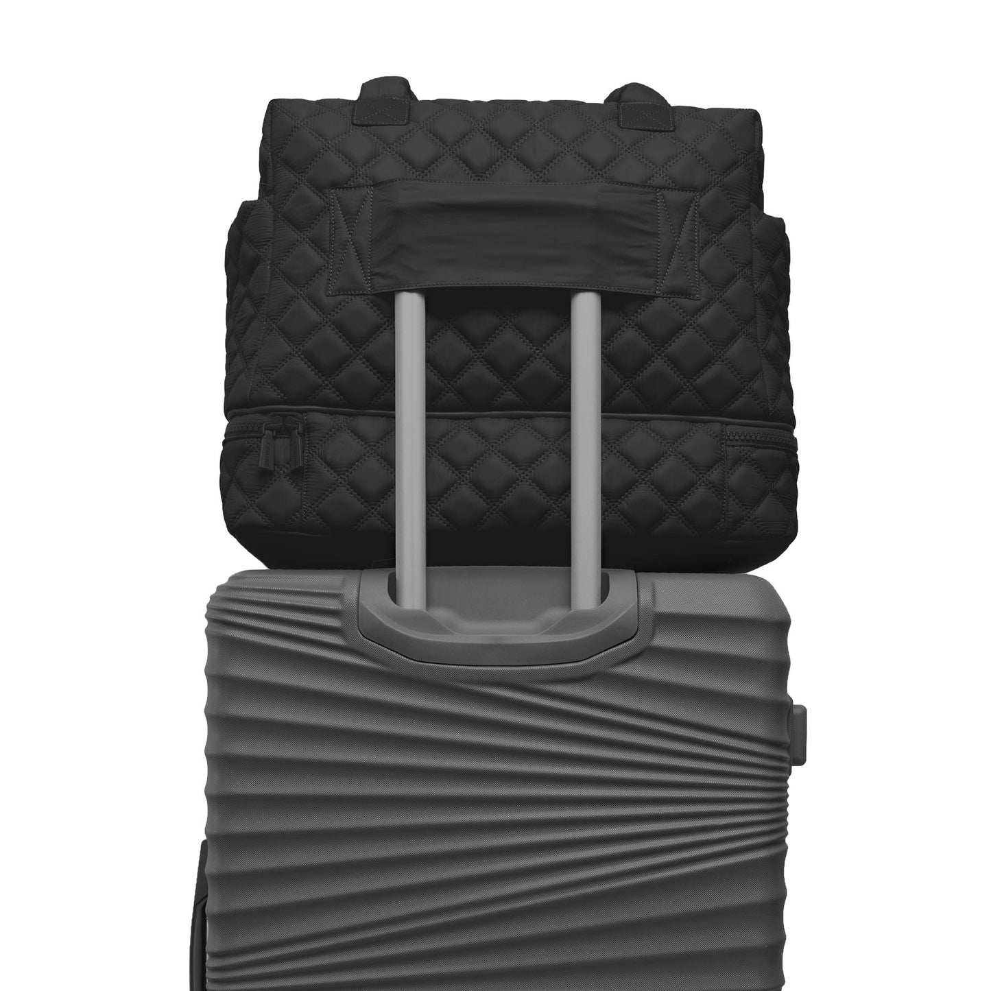 Joan & David The Isabel Quilted Nylon Drop Bottom Duffel Bag