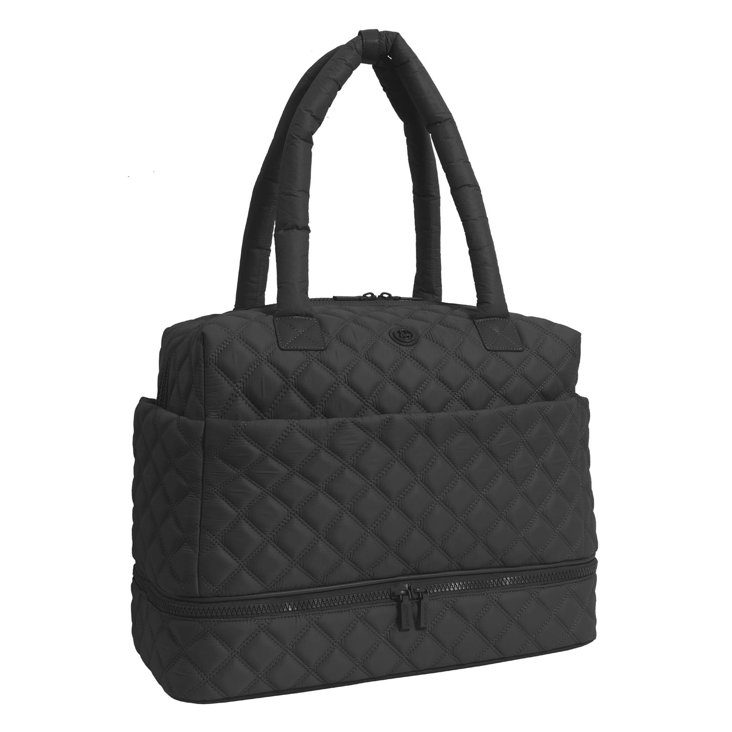 Joan & David The Isabel Quilted Nylon Drop Bottom Duffel Bag