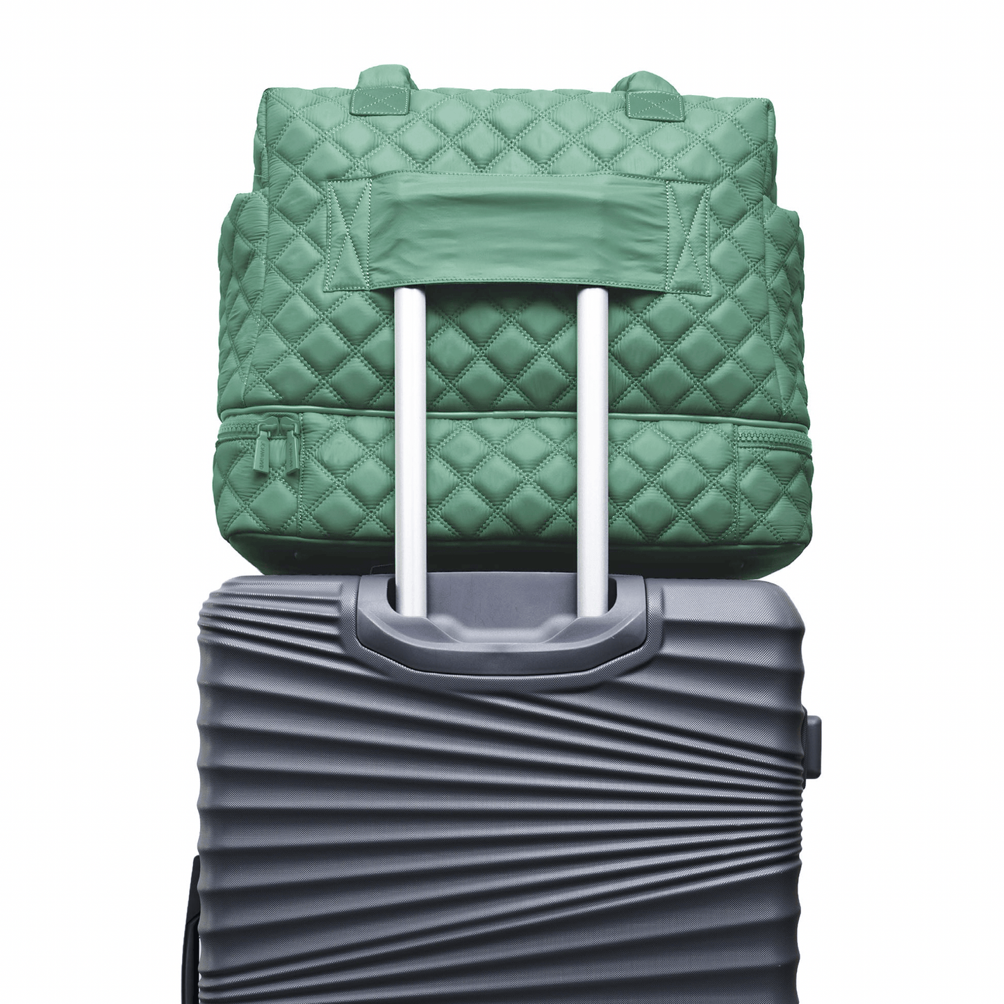 Joan & David The Isabel Quilted Nylon Drop Bottom Duffel Bag
