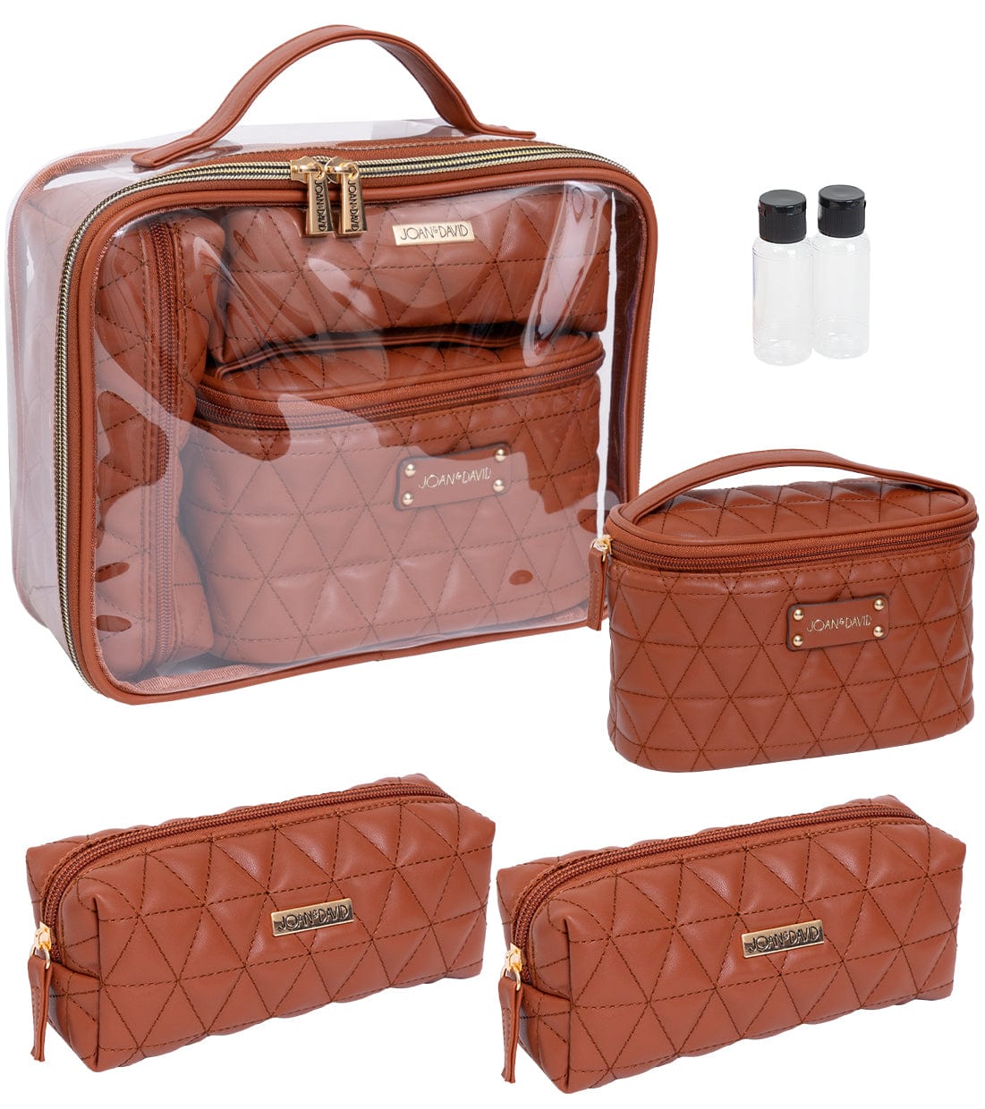 Joan & David The Triangle Quilted 4 Piece Cosmetic Bag Set