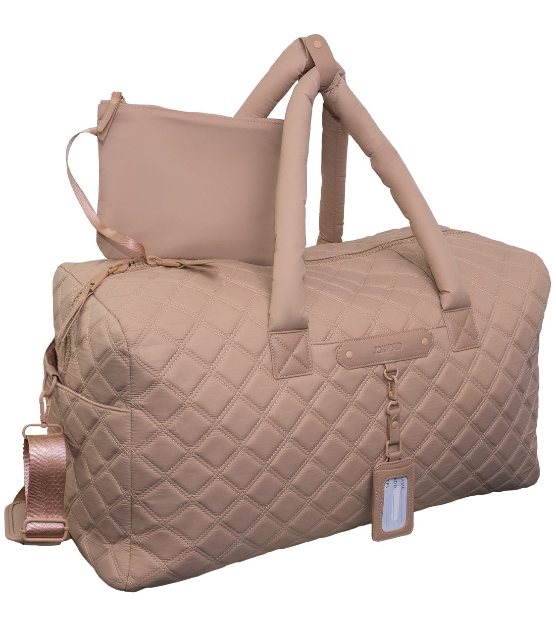 Joan & David 22 Inch Diamond Quilted Parachute Nylon Luggage Tag Duffel Bag