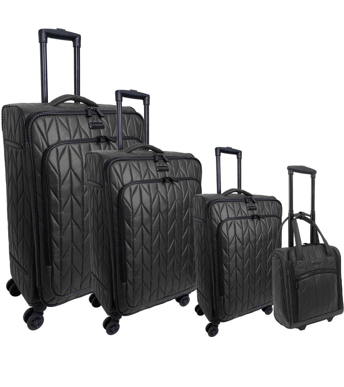 Joan & David 4 Piece Chevron Quilted Parachute Nylon Luggage Set