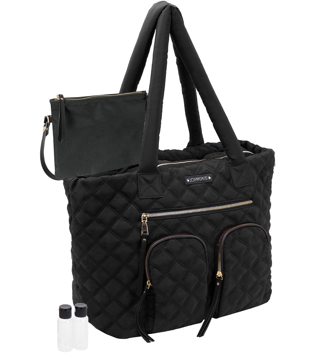 Joan & David Diamond Quilted Nylon Tote