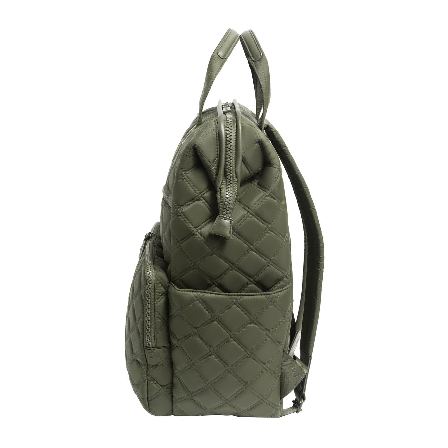 Joan & David Diamond Quilted Puffer Nylon Square Laptop Backpack