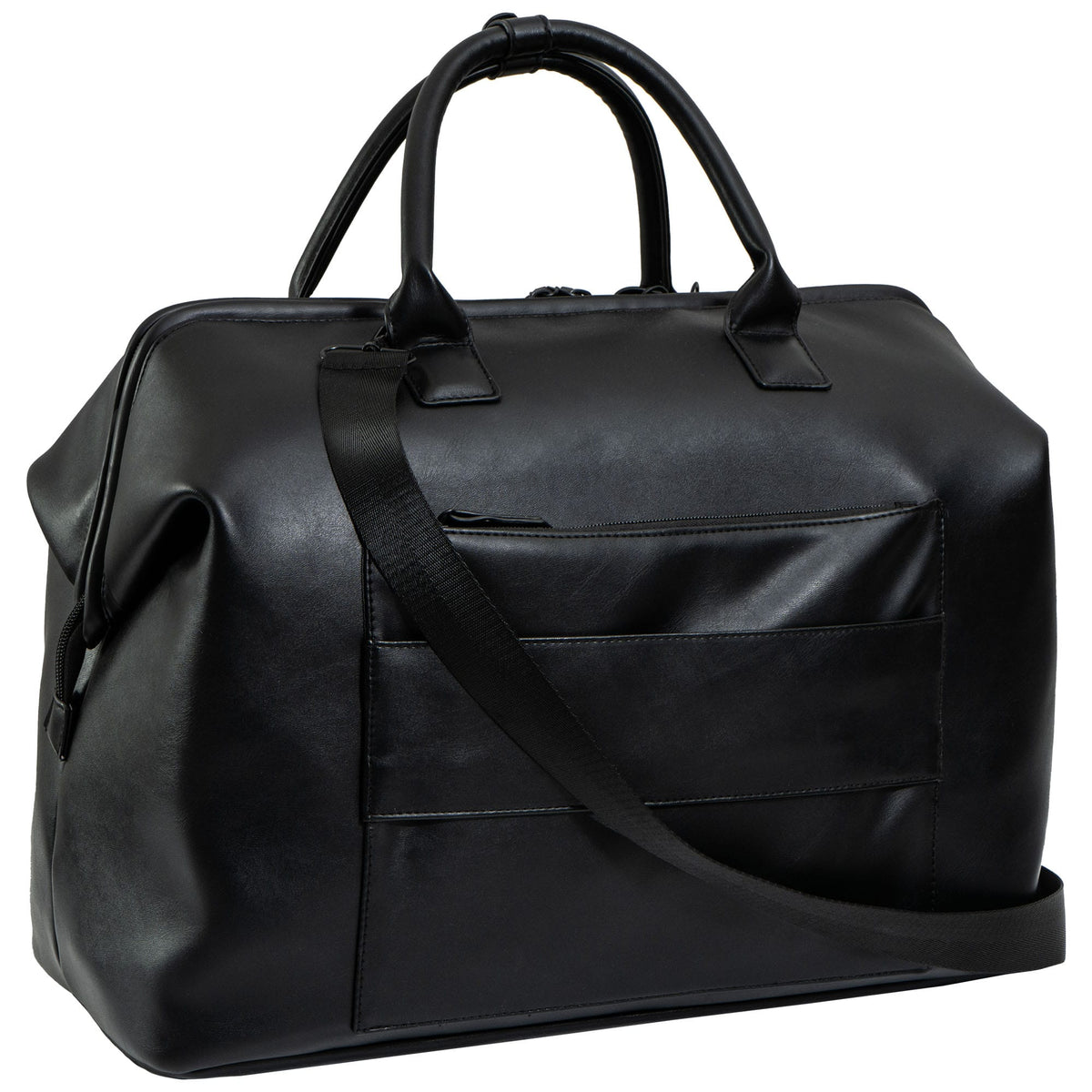 Max Studio 18 Inch Smooth Faux Vachetta PU Frame Weekender Duffle