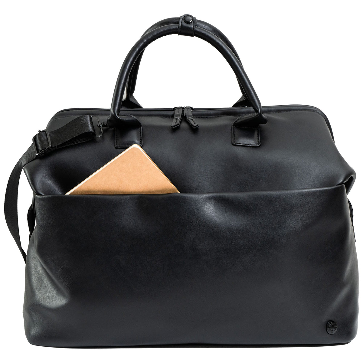Max Studio 18 Inch Smooth Faux Vachetta PU Frame Weekender Duffle