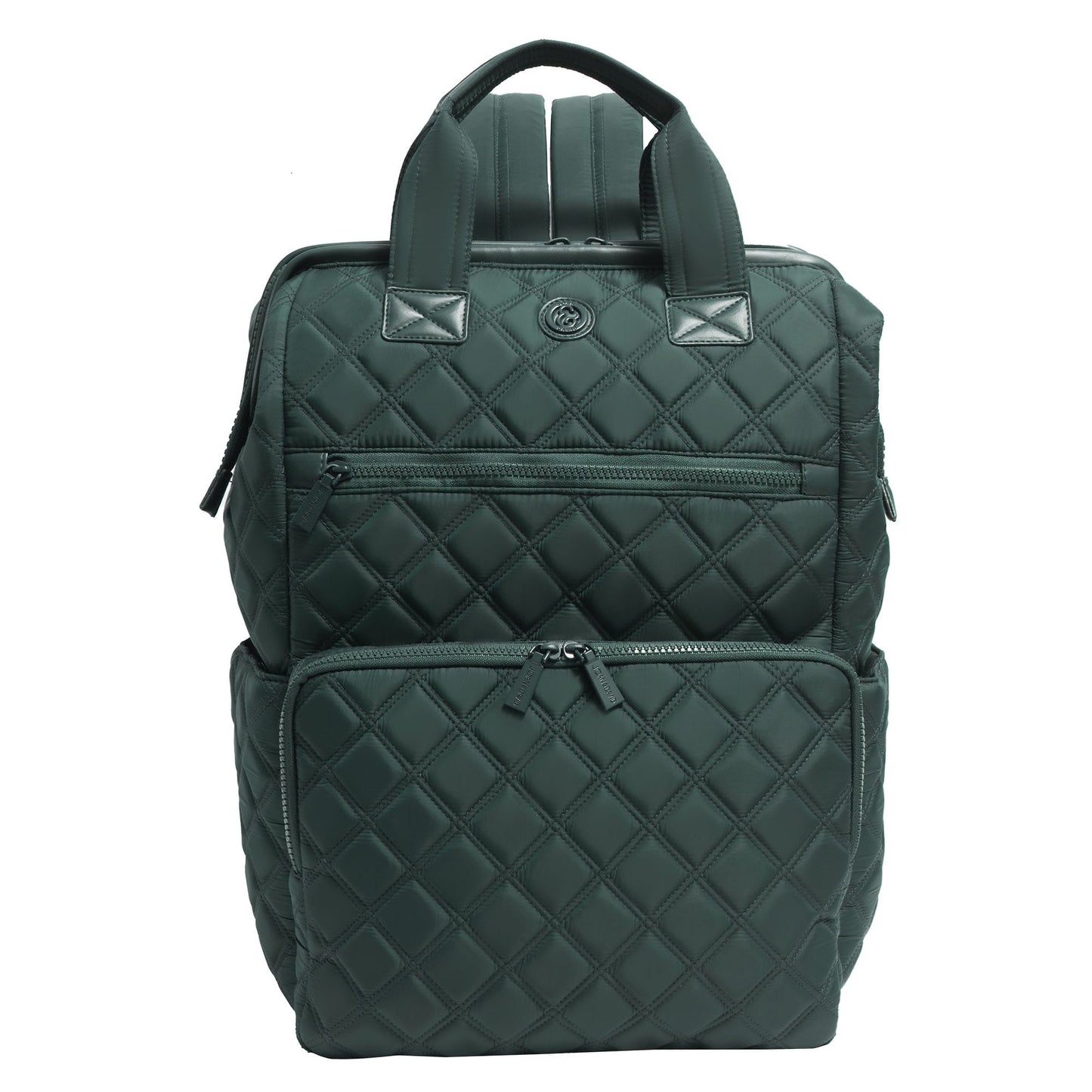 Joan & David Diamond Quilted Puffer Nylon Square Laptop Backpack