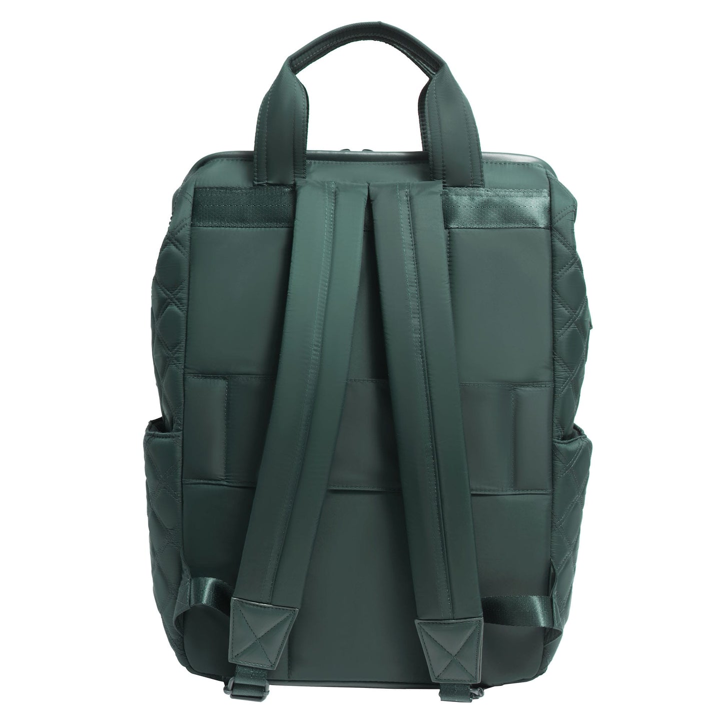 Joan & David Diamond Quilted Puffer Nylon Square Laptop Backpack