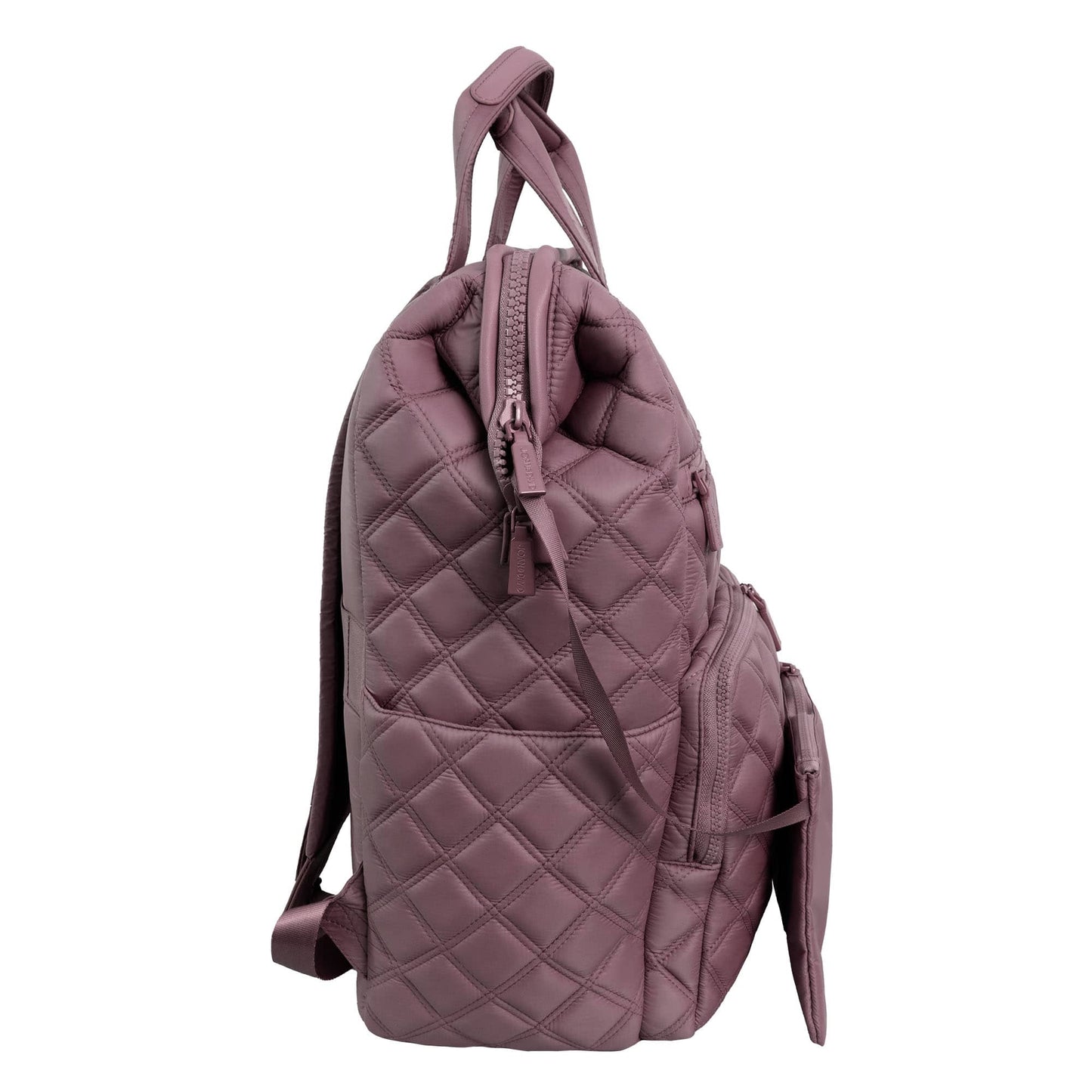 Joan & David Diamond Quilted Puffer Nylon Square Laptop Backpack