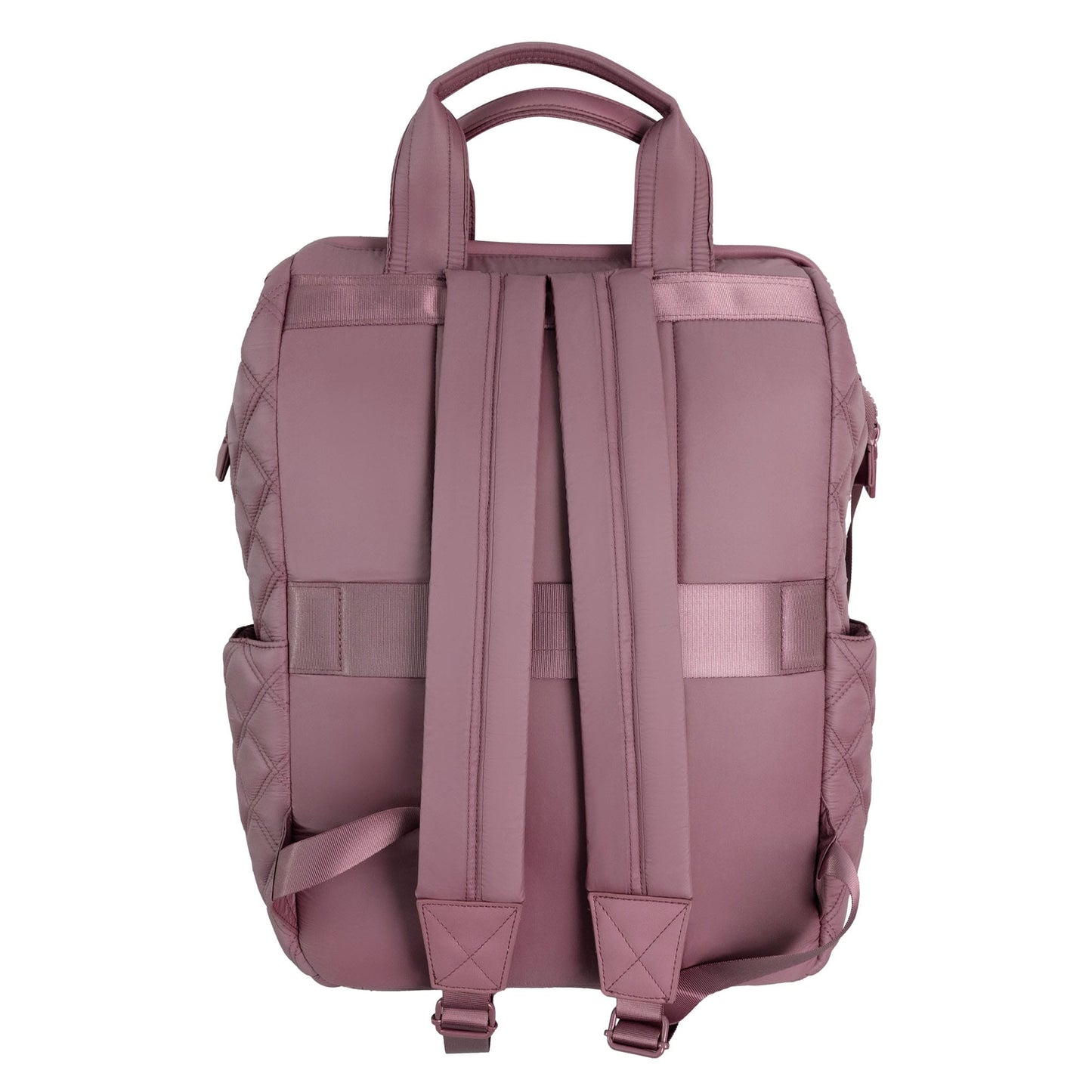 Joan & David Diamond Quilted Puffer Nylon Square Laptop Backpack