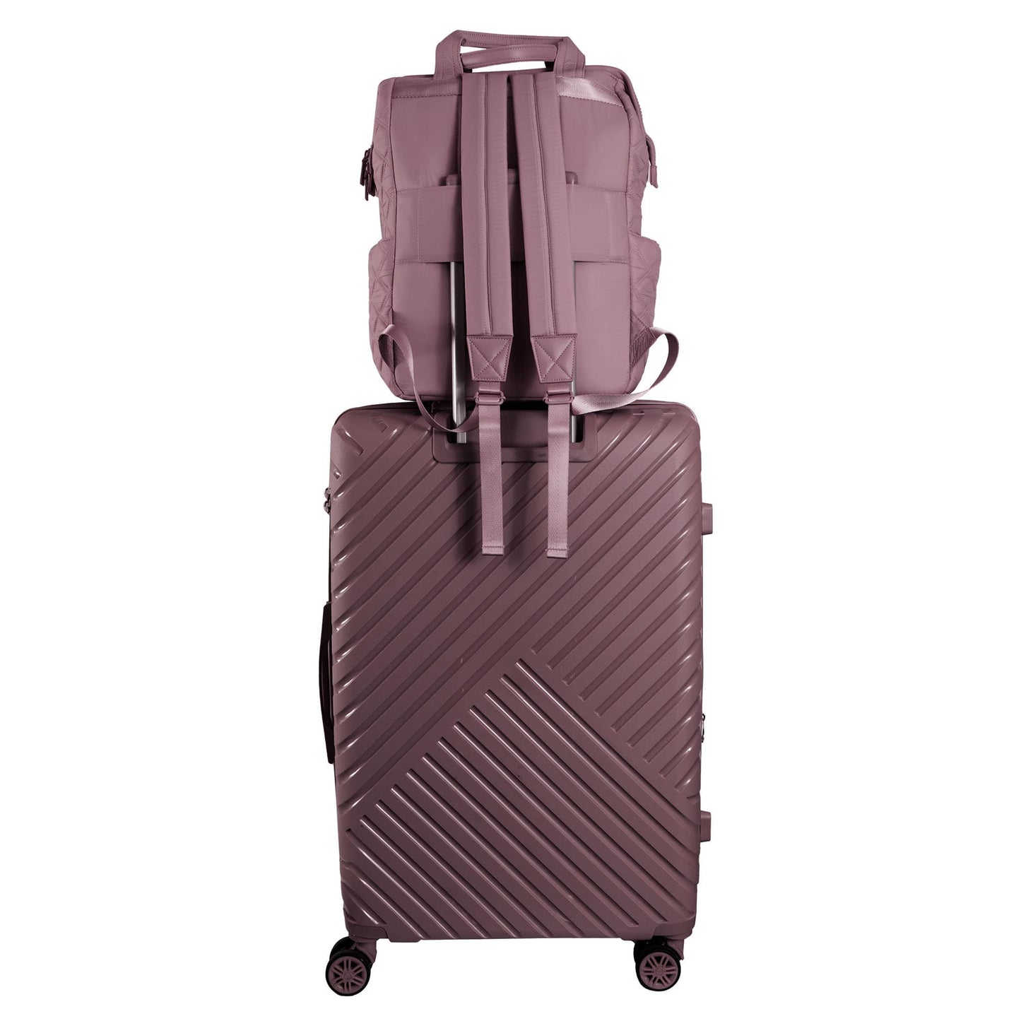 Joan & David Diamond Quilted Puffer Nylon Square Laptop Backpack