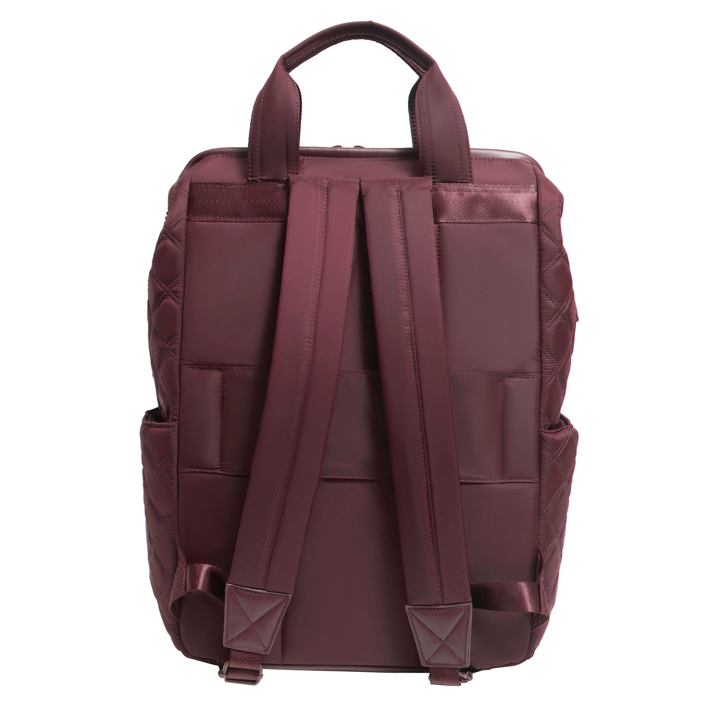 Joan & David Diamond Quilted Puffer Nylon Square Laptop Backpack