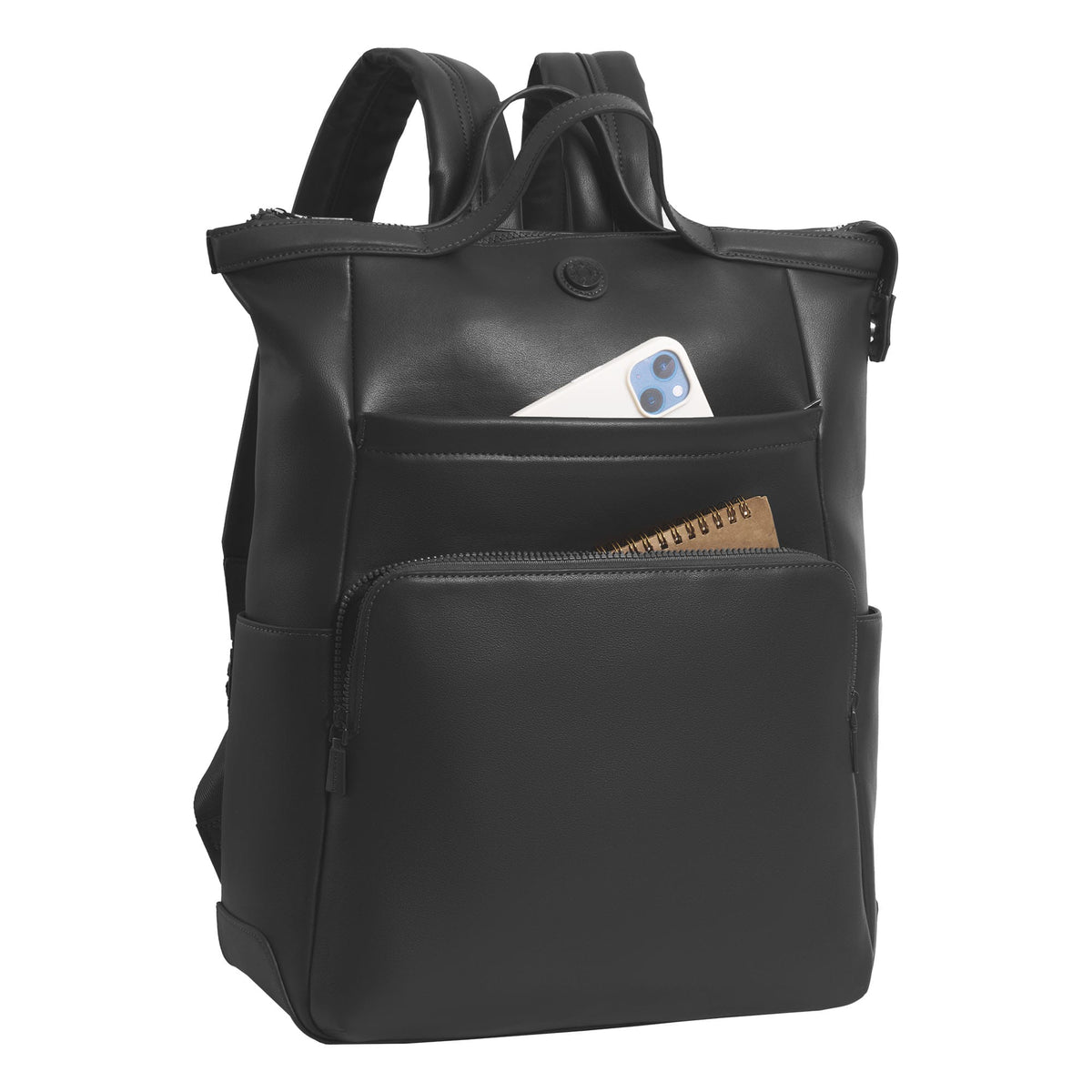 Max Studio The Rosalie 18 Inch Smooth Faux Vachetta PU Workbook Backpack