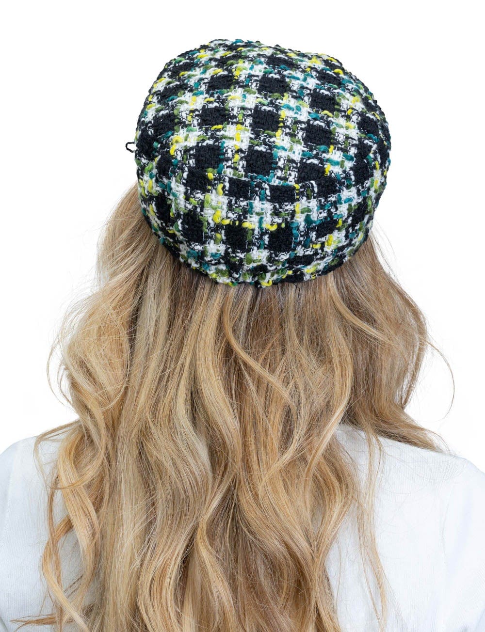 Magid Tweed Plaid Bouclé Cadet Cap