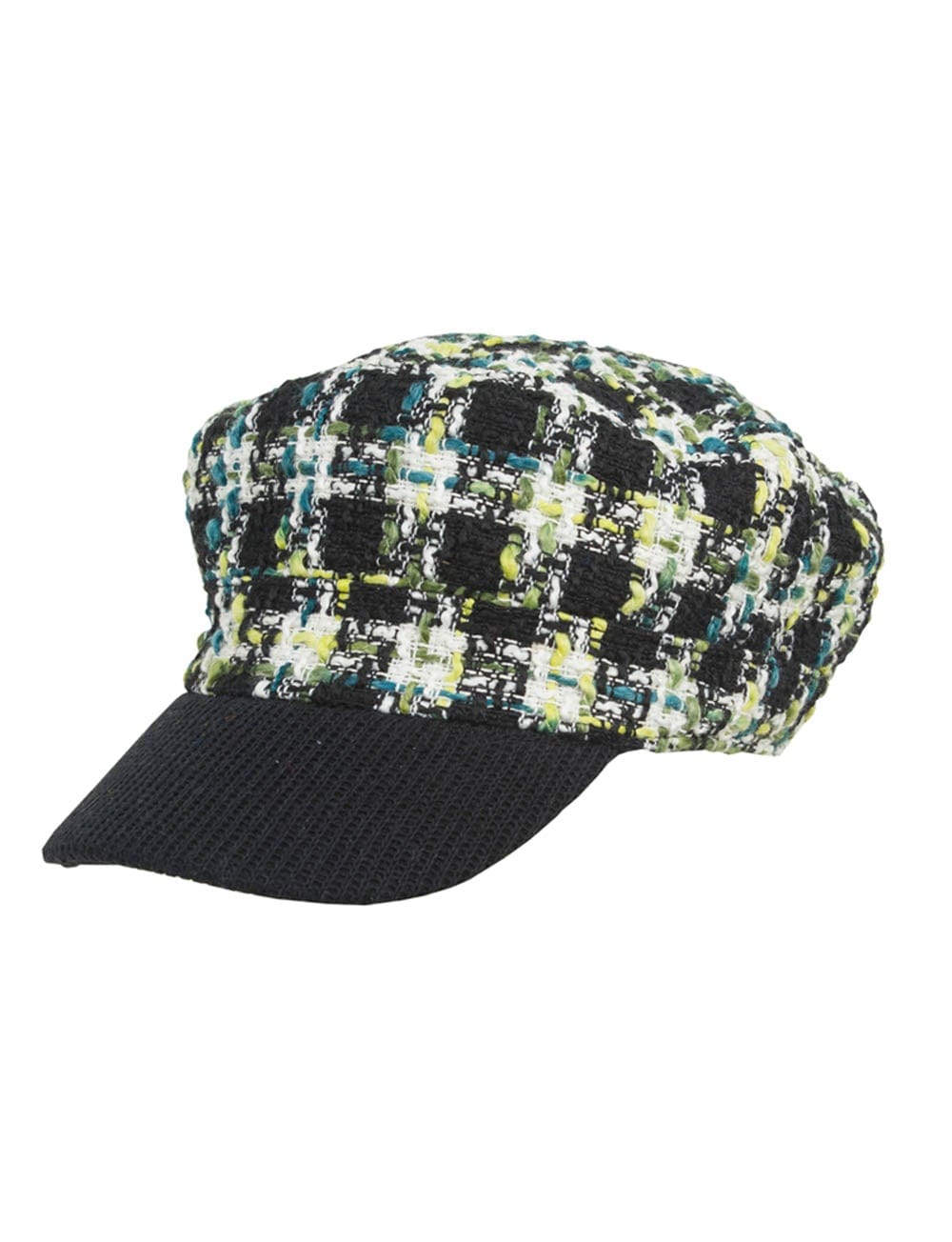 Magid Tweed Plaid Bouclé Cadet Cap