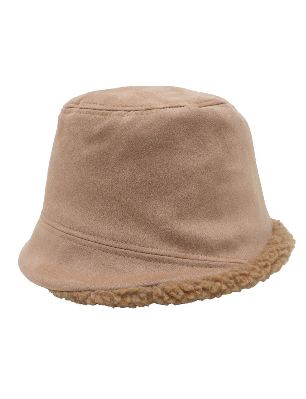 Jones New York Suede & Sherpa Bucket Hat